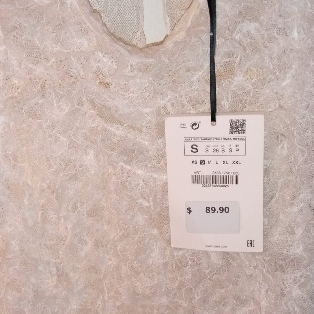 SZ Small RUFFLED LACE TOP LIMITED EDITION ZARA REF 2538/752 - Picture 5 of 7